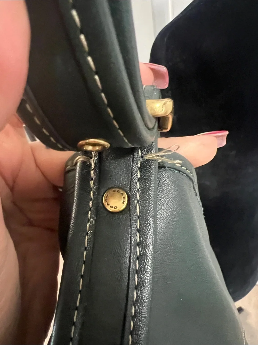 COACH Andie Forest Green Glovetanned Leather Tote - Picture 13 of 14